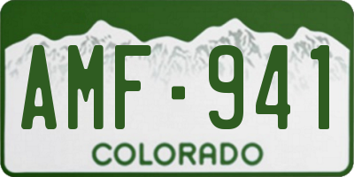 CO license plate AMF941