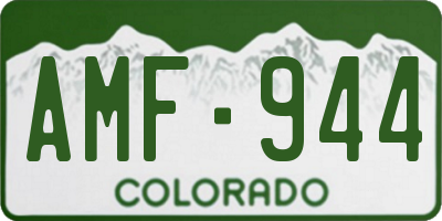 CO license plate AMF944