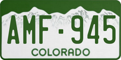CO license plate AMF945