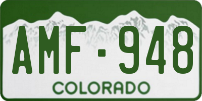 CO license plate AMF948