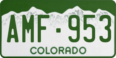 CO license plate AMF953