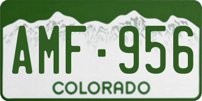 CO license plate AMF956