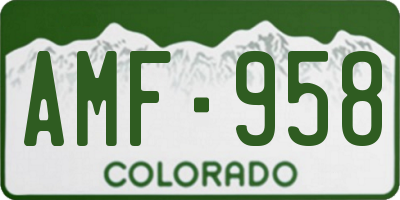 CO license plate AMF958