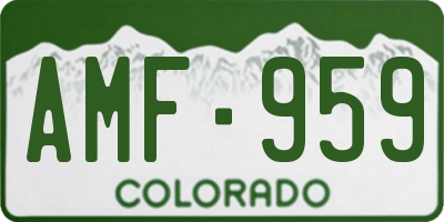 CO license plate AMF959