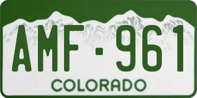 CO license plate AMF961