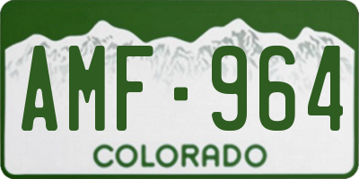 CO license plate AMF964