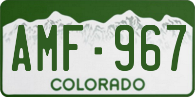CO license plate AMF967