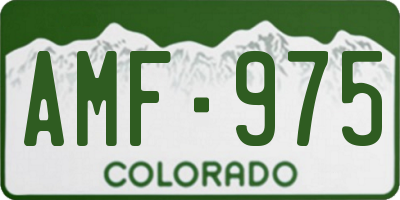 CO license plate AMF975