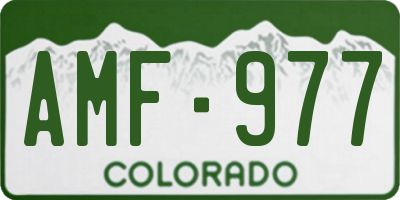 CO license plate AMF977