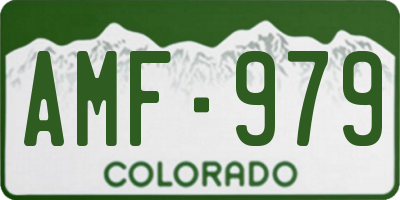 CO license plate AMF979