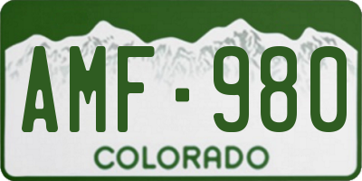 CO license plate AMF980