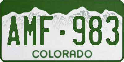 CO license plate AMF983