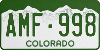 CO license plate AMF998