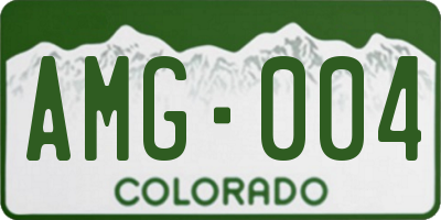 CO license plate AMG004
