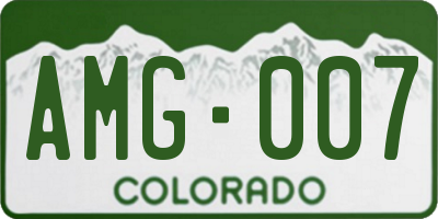 CO license plate AMG007