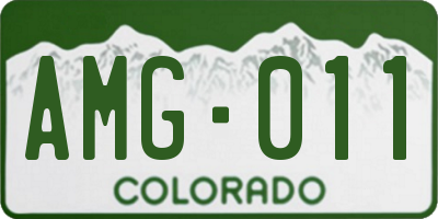 CO license plate AMG011