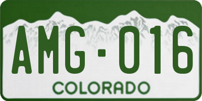 CO license plate AMG016