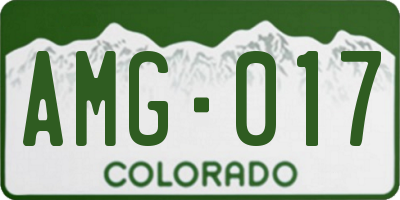 CO license plate AMG017