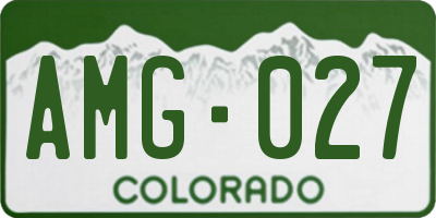 CO license plate AMG027