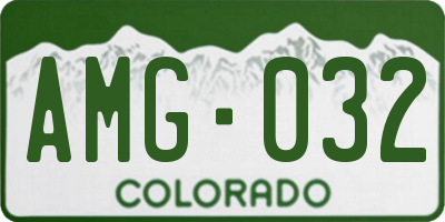 CO license plate AMG032