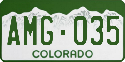 CO license plate AMG035