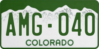 CO license plate AMG040
