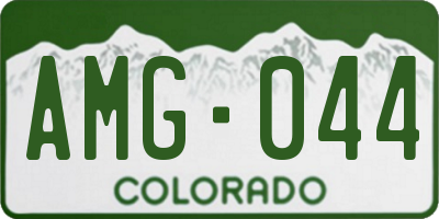 CO license plate AMG044