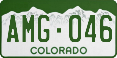 CO license plate AMG046