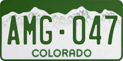 CO license plate AMG047