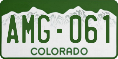 CO license plate AMG061
