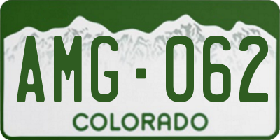 CO license plate AMG062