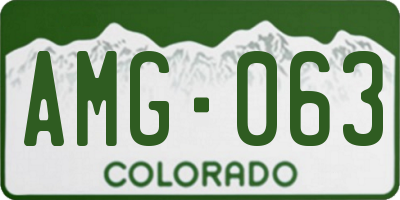 CO license plate AMG063