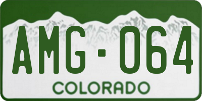 CO license plate AMG064