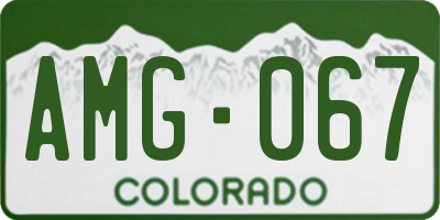 CO license plate AMG067