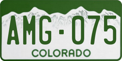 CO license plate AMG075
