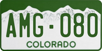 CO license plate AMG080
