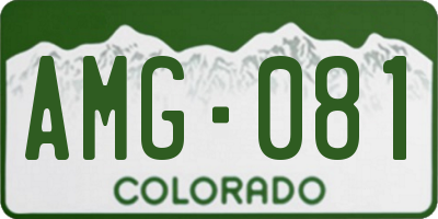 CO license plate AMG081