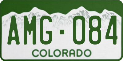 CO license plate AMG084
