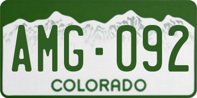 CO license plate AMG092
