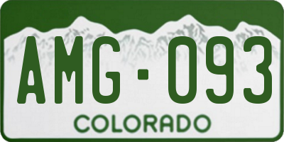CO license plate AMG093