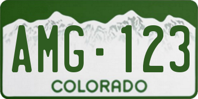 CO license plate AMG123