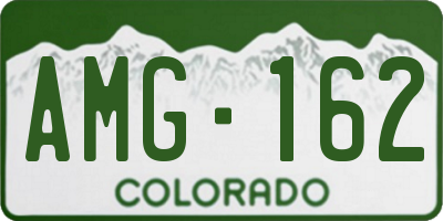 CO license plate AMG162