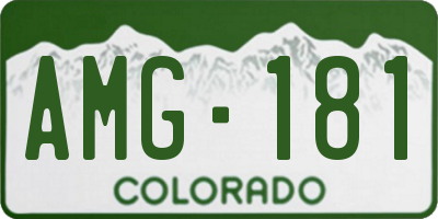 CO license plate AMG181