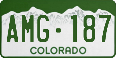 CO license plate AMG187