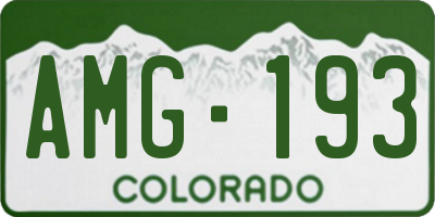 CO license plate AMG193