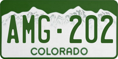CO license plate AMG202