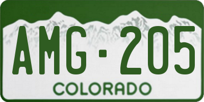 CO license plate AMG205