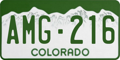 CO license plate AMG216