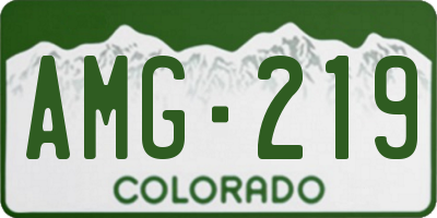 CO license plate AMG219