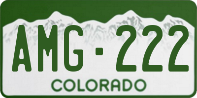 CO license plate AMG222